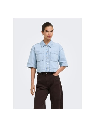 ONLY Halbarmbluse in Light Blue Denim