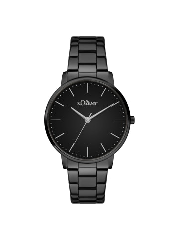 s.Oliver Armbanduhr Modern und zeitlos in schwarz