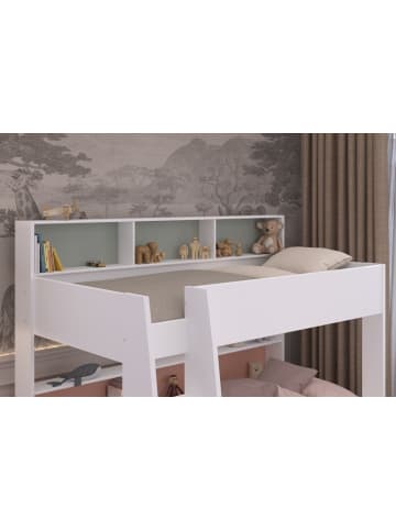 Parisot Etagenbett weiß, Kinder Hochbett 90 x 200 cm