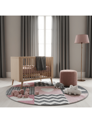KADIMA DESIGN Teppich Kinder Herz Sterne saugroboter Kurzflor Kinderzimmer