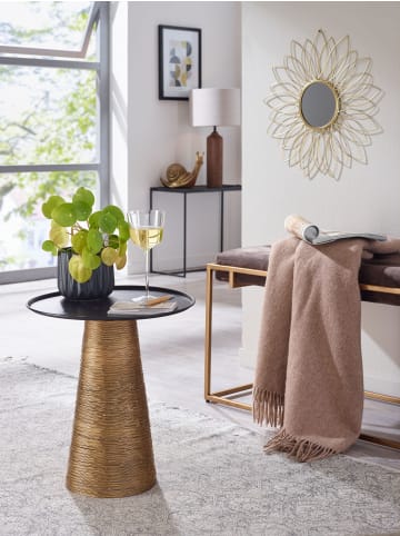 KADIMA DESIGN Beistelltisch Sofatisch | Aluminium, 40x40x45cm, Gold/Schwarz, Rund