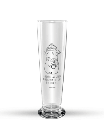 Mr. & Mrs. Panda Bierglas Schweinchen Glühwein mit Spruch in Transparent