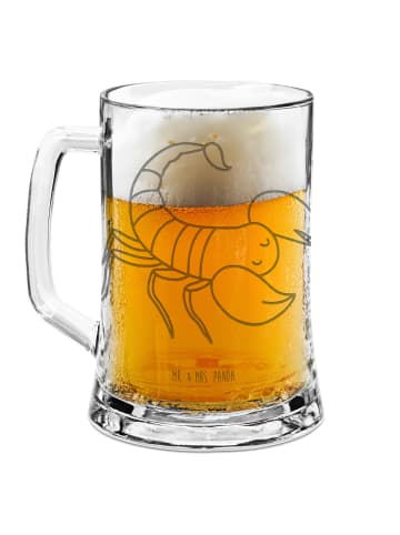 Mr. & Mrs. Panda Gravur Bierkrug Sternzeichen Skorpion ohne Spruch in Transparent