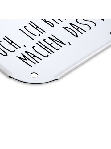 Mr. & Mrs. Panda Blechschild Hamster Hut mit Spruch in Weiß