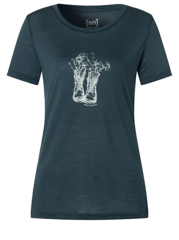 super.natural Merino T-Shirt in blau