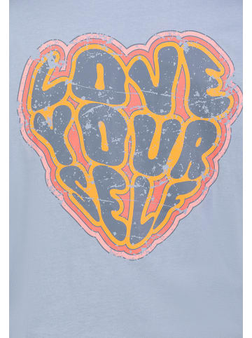 Eight2Nine Sommer T-Shirt Rundhals Kurzarm Schriftzug in Blau