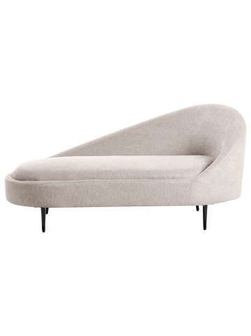 Beliani Chaiselongue VALREAS in Beige/Schwarz - (W) 151 x (H) 74 x (L) 80 cm