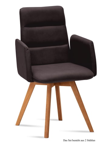 58 aufm Kessel ARMLEHNSTUHL (2er-Set) Dobka 52x92x60 Eiche geölt/Espresso
