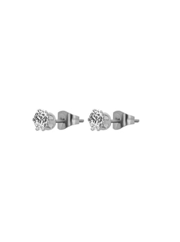 Adeliás Damen Ohrringe – Ohrstecker aus Edelstahl mit Zirkonia in silber