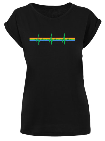 F4NT4STIC T-Shirt Pink Floyd Prism Heartbeat Rainbow Regenbogen in schwarz