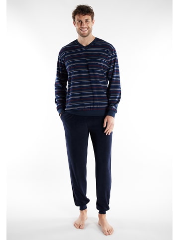 Götzburg Pyjama Kos in blau-mittel-Ringel
