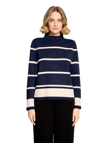 Betty Barclay Feinstrickpullover mit Stehkragen in Patch Dark Blue/Beige