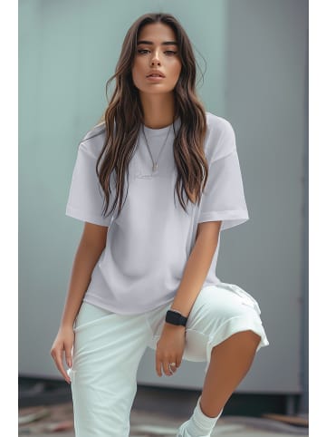 Reichstadt Reichstadt Oversized T-Shirt Damen Brand Stick 23RSW044 White XS