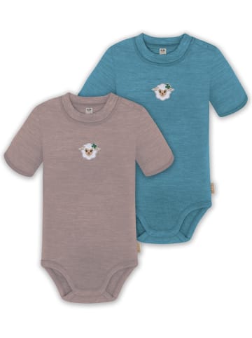 Normani Outdoor Sports 2er Set Doppelpack Baby Merino Body in Rosa/Blau