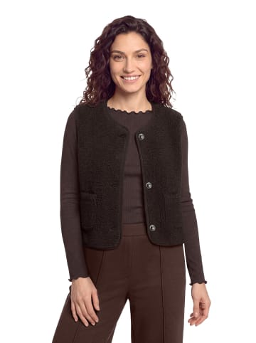 CARTOON Sweatjacke mit aufgesetzten Taschen in Dunkelbraun