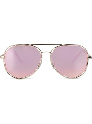 styleBREAKER Sonnenbrille in Gold / Pink verspiegelt