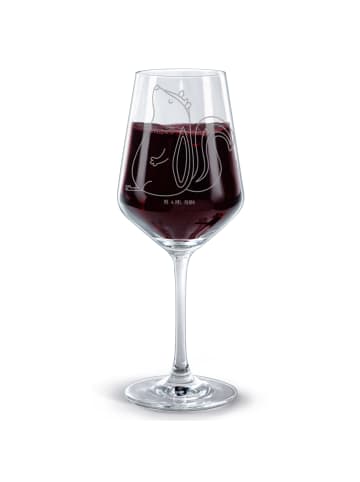 Mr. & Mrs. Panda Glas für Rotwein Stinktier Sitzen ohne Spruch in Transparent