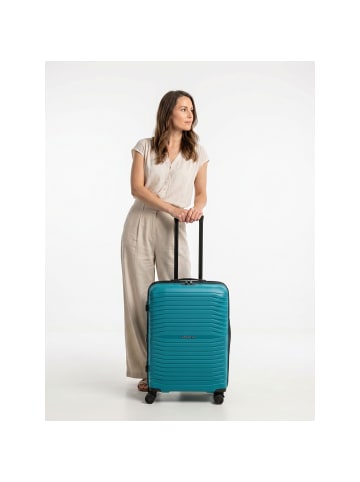 Stratic Shine 4 Rollen Trolley 66 cm mit Dehnfalte petrol