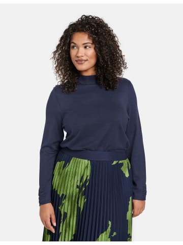 SAMOON Pullover Langarm Rundhals in Dark Lake Blue