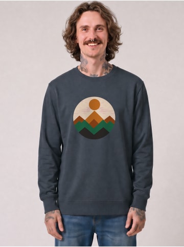 wat? Apparel Sweatshirt Geometric Landscape 2 in India Ink Grey