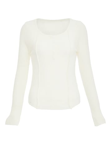 iparo Damen Strickpullover in Wollweiss