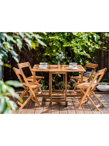 Beliani 5-tlg Gartentisch Set FRASSINE in Braun