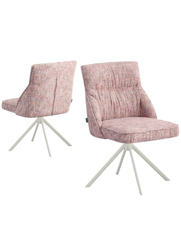 DUBI Möbel 2er-Set: Drehstuhl LINNEA in Rosa - (B)49 x (H)85 x  (T)62 cm