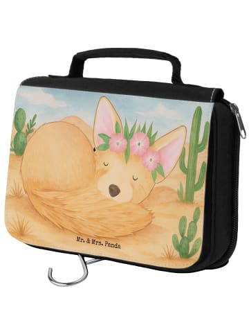 Mr. & Mrs. Panda Kulturtasche Wüstenfuchs Blumen Design ohne Spruch in Weiß