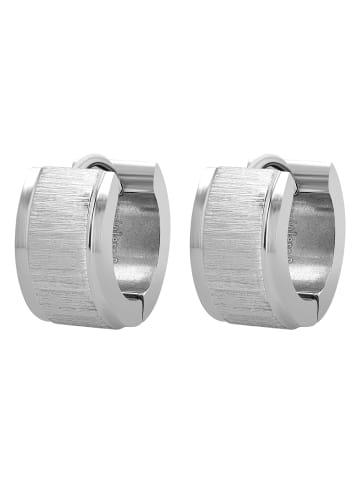 Adeliás Damen Ohrringe – Klappcreole aus Edelstahl in silber