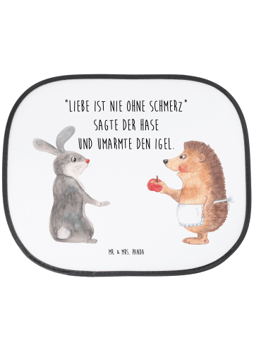 Mr. & Mrs. Panda Sonnenschutz Auto Hase Igel mit Spruch in Weiß