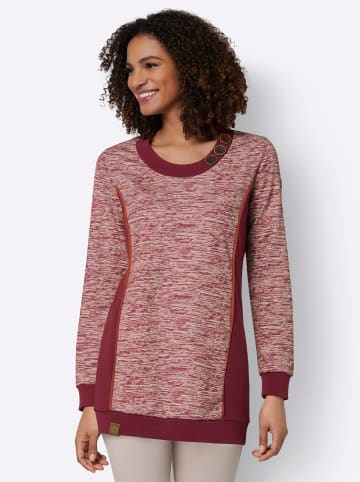 WITT WEIDEN Sweatshirt in dunkelrot-weiß-meliert