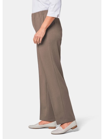 GOLDNER Rippenhose mit Biesen in taupe