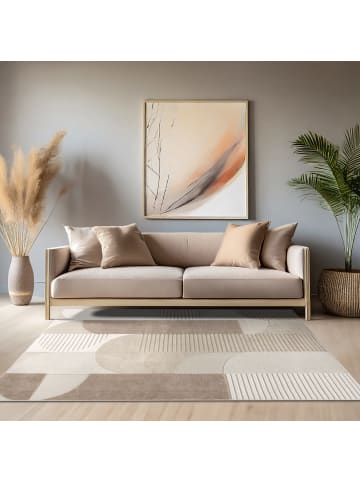 KADIMA DESIGN Teppich Kurzflor Abstrakt Wohnzimmer in Beige