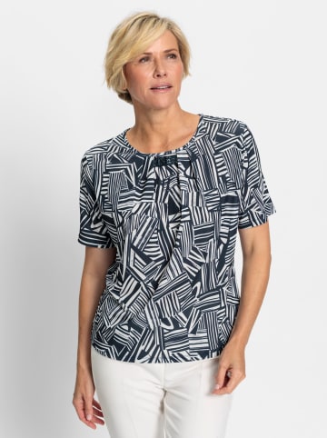 WITT WEIDEN Shirt in marine-ecru-bedruckt