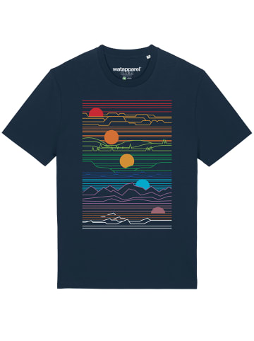 wat? Apparel T-Shirt Sun And Moon in Dunkelblau