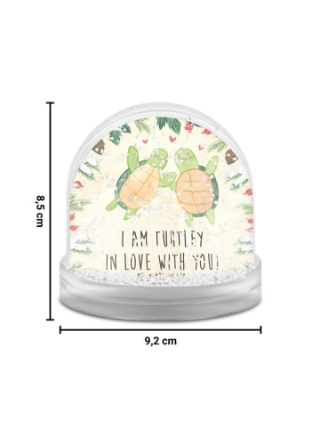 Mr. & Mrs. Panda Schüttelkugel Schildkröten Paar mit Spruch in Naturpapier