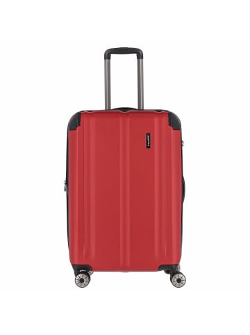 travelite City - 4-Rollen-Trolley erw. M 68 cm (rot) in rot