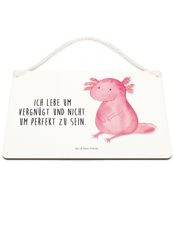 Mr. & Mrs. Panda Schild Axolotl Niedlich mit Spruch in Weiß