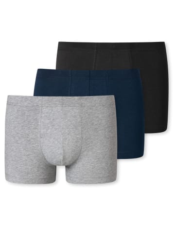 Schiesser Boxershorts 3er Pack in Schwarz / Navy / Grau melange