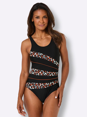 WITT WEIDEN Badeanzug in schwarz-weiß-terra-bedruckt