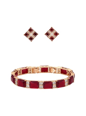 faina Women Jewelry Set in rose gold red