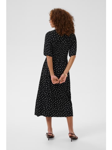 Kaffe Jerseykleid KAbella Tight fit in Black Deep/Chalk Dot