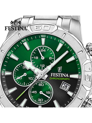 Festina Chronograph-Armbanduhr Festina Timeless Chronograph silber groß (ca. 45mm)