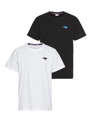 Kangaroos T-Shirt in schwarz + weiß