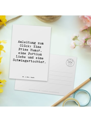 Mr. & Mrs. Panda Postkarte Spruch Humor Liebe Schwiegertochter m... in Weiß