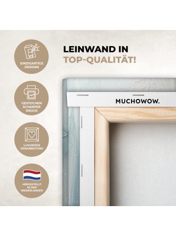 MuchoWow Leinwand bilder Abstrakte Kunst gold blau (BxH)