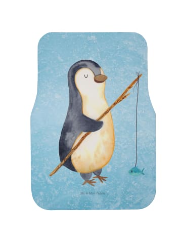 Mr. & Mrs. Panda Fußmatte Fürs Auto Pinguin Angler ohne Spruch in Eisblau