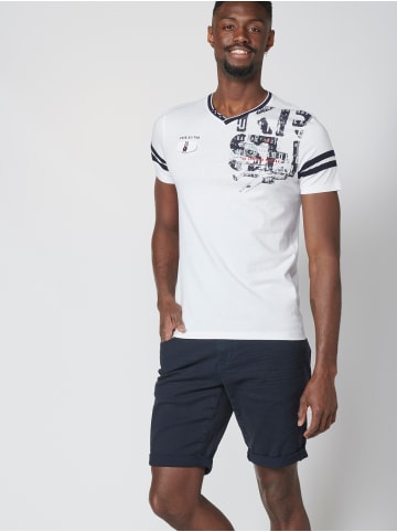 KOROSHI Kurzarm T-Shirt in weiß