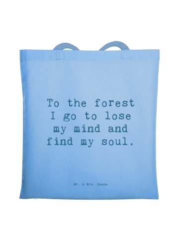 Mr. & Mrs. Panda Baumwolltasche Spruch Geborgenheit in der Natur... in Sky Blue