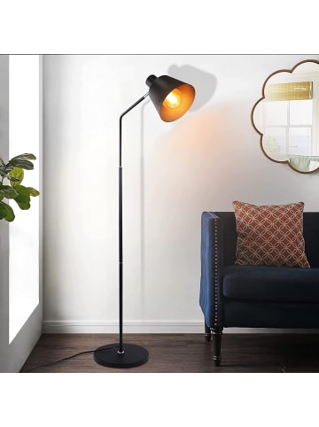 ZMH Stehlampe in schwarz 1-flammige E27 H 166cm Vintage drehbar